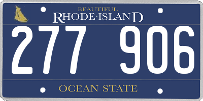 RI license plate 277906