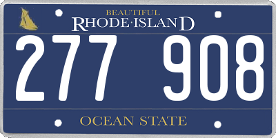 RI license plate 277908