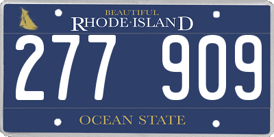 RI license plate 277909
