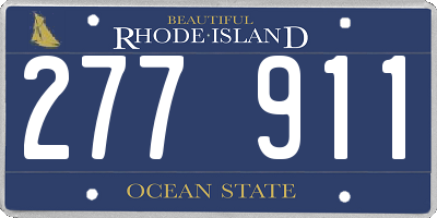 RI license plate 277911