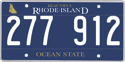RI license plate 277912