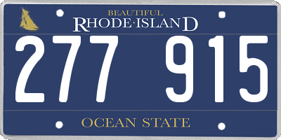RI license plate 277915