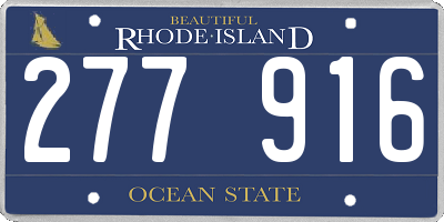 RI license plate 277916