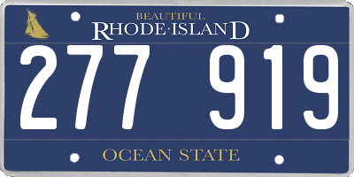 RI license plate 277919