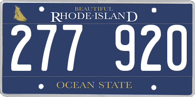 RI license plate 277920