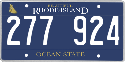 RI license plate 277924