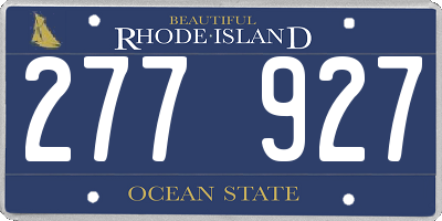 RI license plate 277927