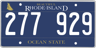 RI license plate 277929