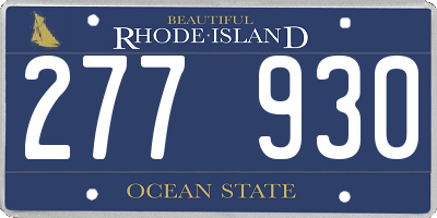 RI license plate 277930