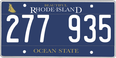RI license plate 277935