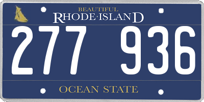 RI license plate 277936