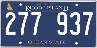 RI license plate 277937