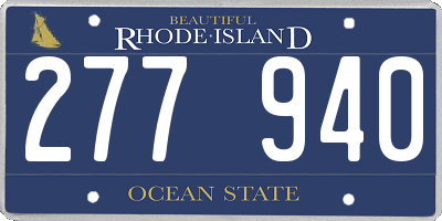 RI license plate 277940