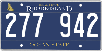 RI license plate 277942