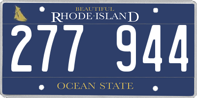 RI license plate 277944