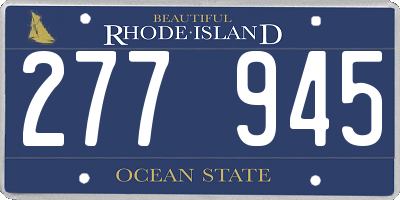 RI license plate 277945
