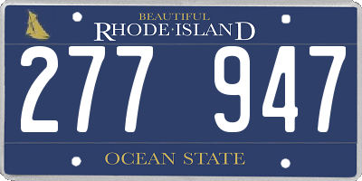 RI license plate 277947