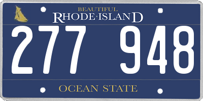 RI license plate 277948