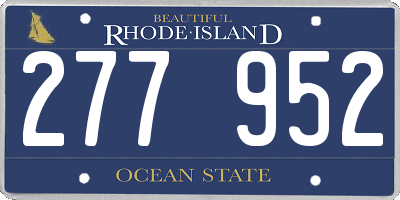 RI license plate 277952