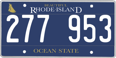 RI license plate 277953