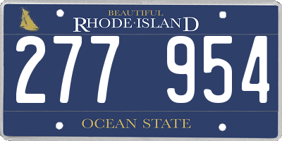 RI license plate 277954