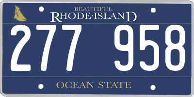 RI license plate 277958