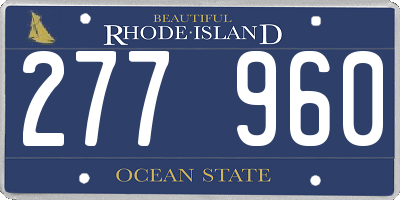 RI license plate 277960