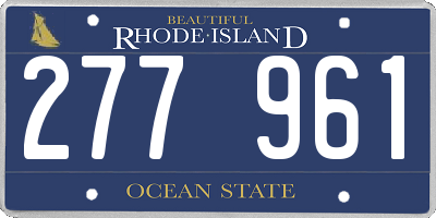 RI license plate 277961