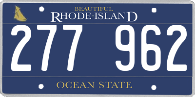 RI license plate 277962