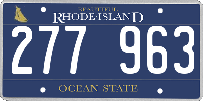 RI license plate 277963
