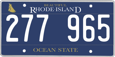 RI license plate 277965