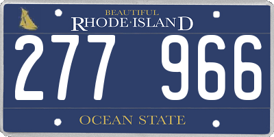 RI license plate 277966
