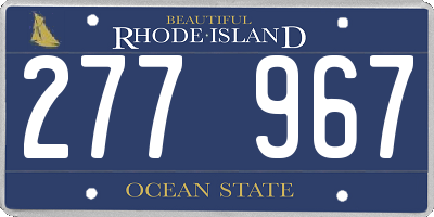 RI license plate 277967