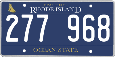 RI license plate 277968