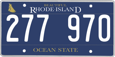 RI license plate 277970