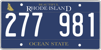 RI license plate 277981
