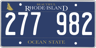 RI license plate 277982