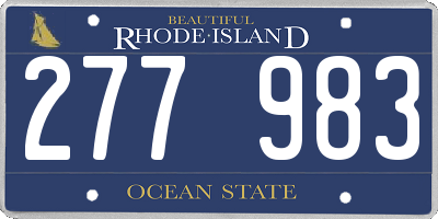 RI license plate 277983
