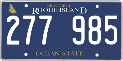 RI license plate 277985