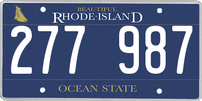 RI license plate 277987