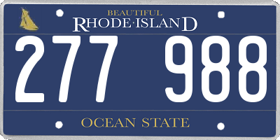RI license plate 277988