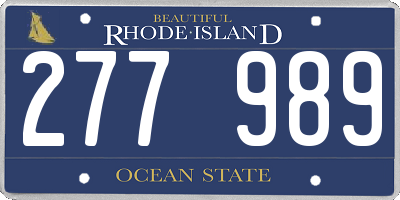 RI license plate 277989