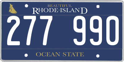 RI license plate 277990