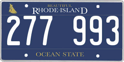 RI license plate 277993