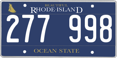 RI license plate 277998