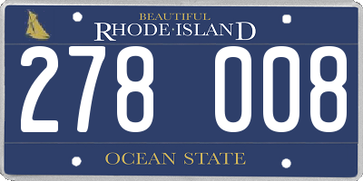 RI license plate 278008