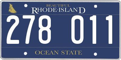 RI license plate 278011