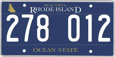 RI license plate 278012