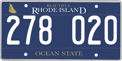 RI license plate 278020
