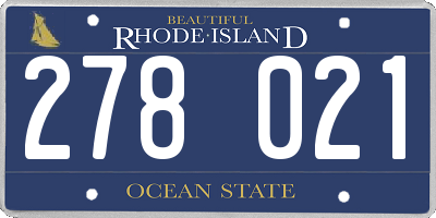 RI license plate 278021